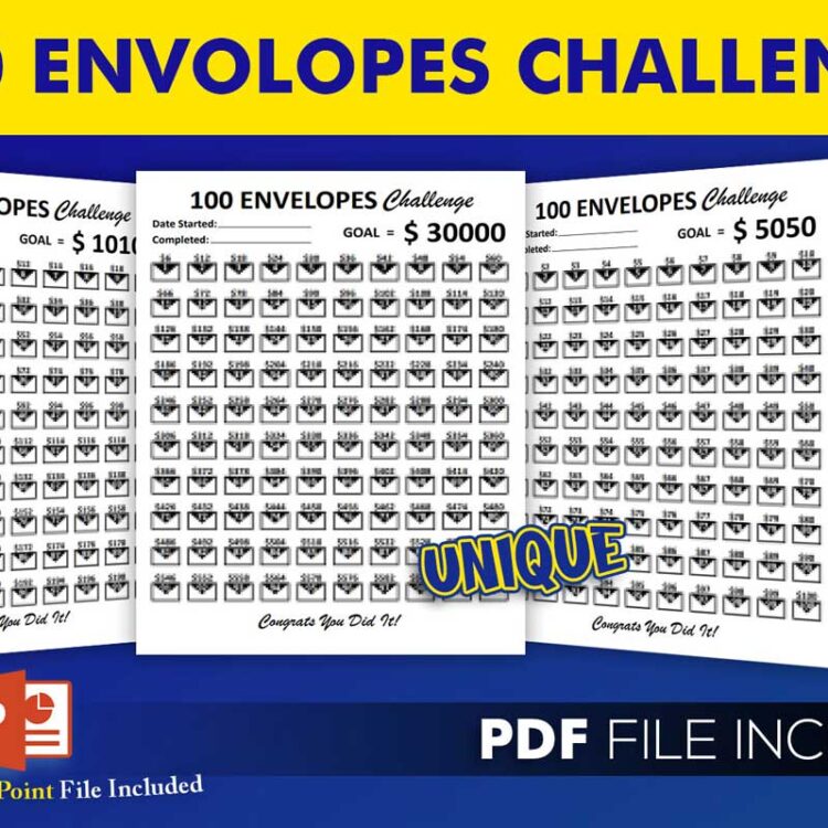 100 Envelope Challenge | Money Saving Challenge Printable Sheet