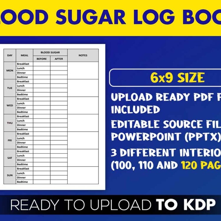 KDP Interiors: Blood Sugar Logbook Diabetes Tracker
