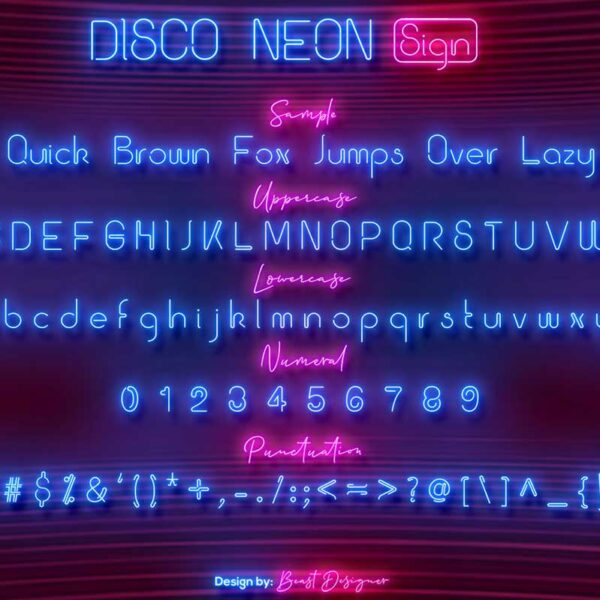 Disco Neon Sign Font