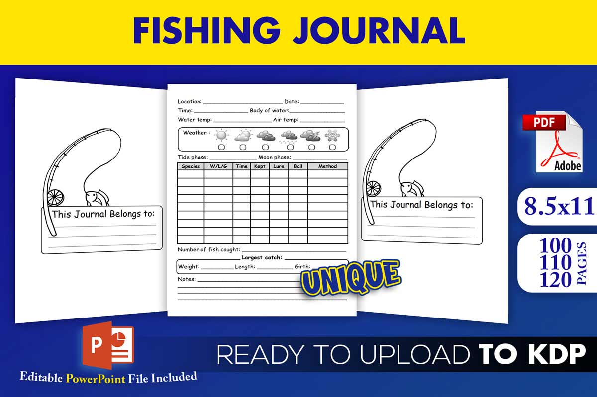 KDP Interiors: Fishing Journal Fish Record Book - Beast Designer - Best KDP  Interiors