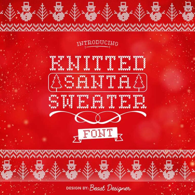Knitted Santa Sweater Font
