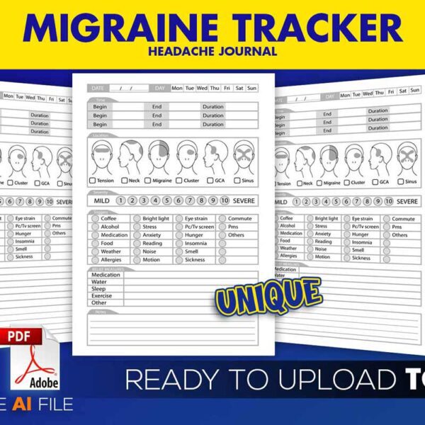 KDP Interiors: Headache Logbook Migraine Tracker