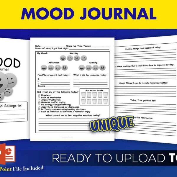 KDP Interiors: Mood Journal Mental Health Tracker