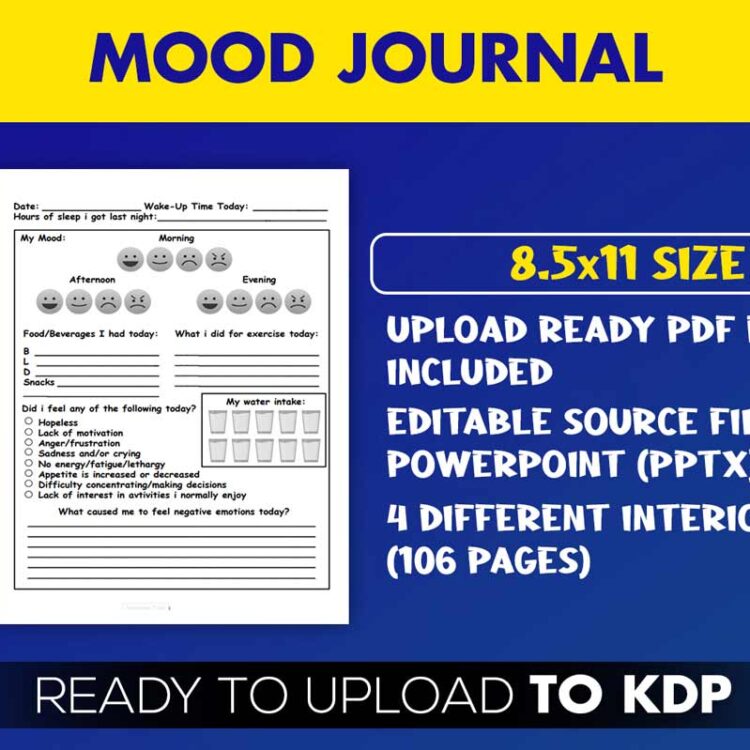 KDP Interiors: Mood Journal Mental Health Tracker