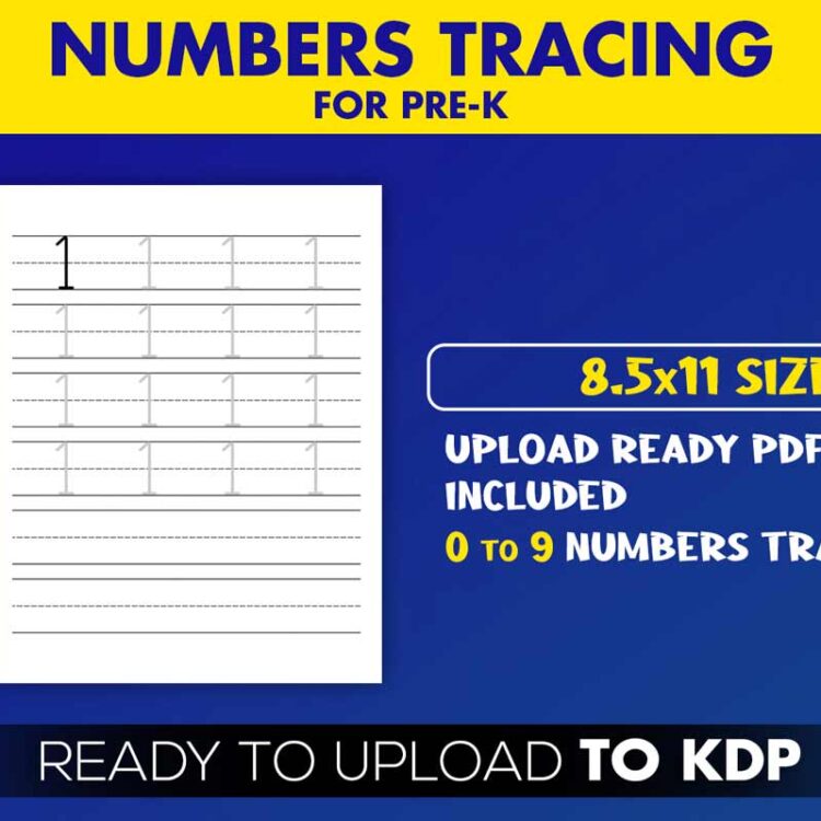 KDP Interiors: Big Numbers Practice Tracing for Pre-k