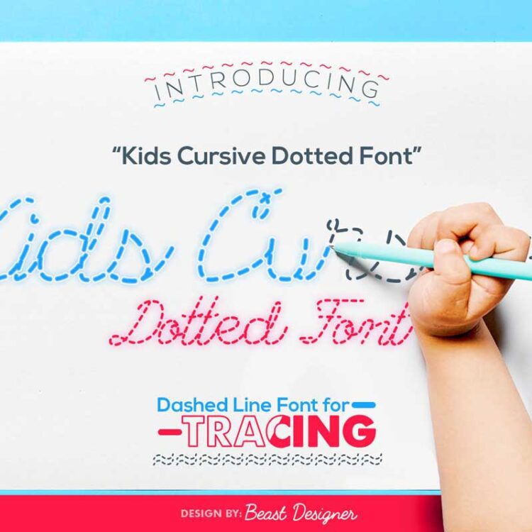 Kids Cursive Dotted Font