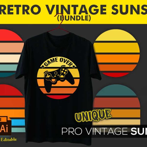 24 Sunset Circles Retro Vintage | Beach Colors