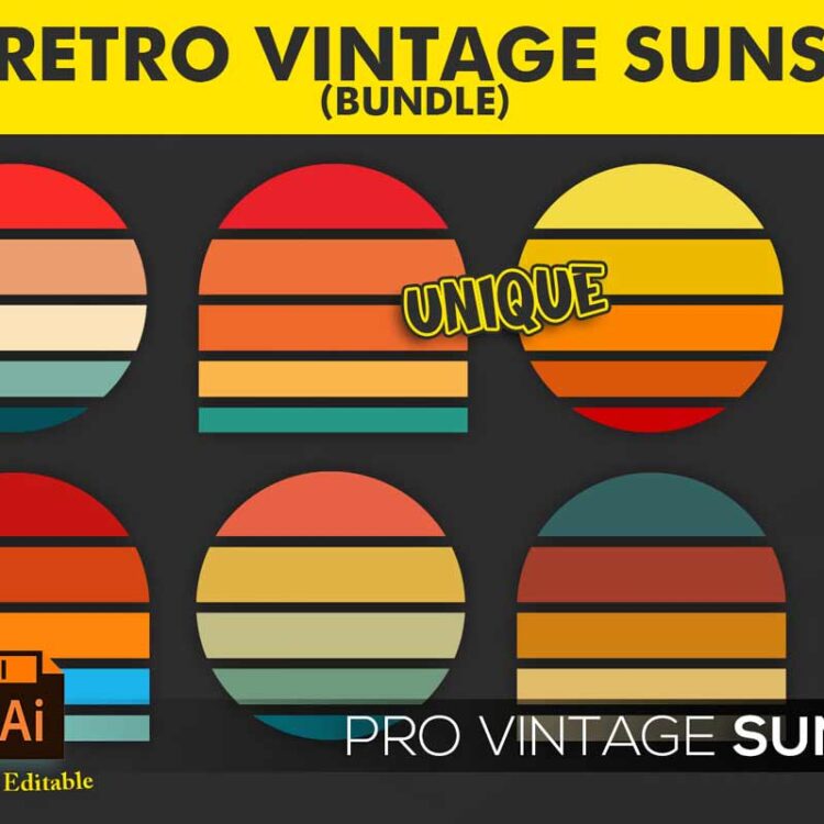 24 Sunset Circles Retro Vintage | Beach Colors