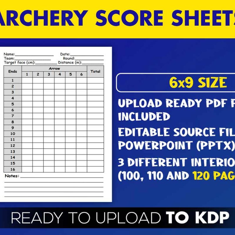 KDP Interiors: Archery Score Sheets Book