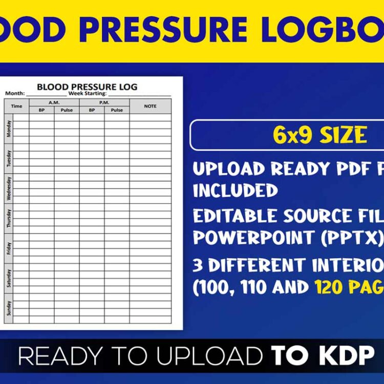 KDP Interiors: Blood Pressure Log Tracker