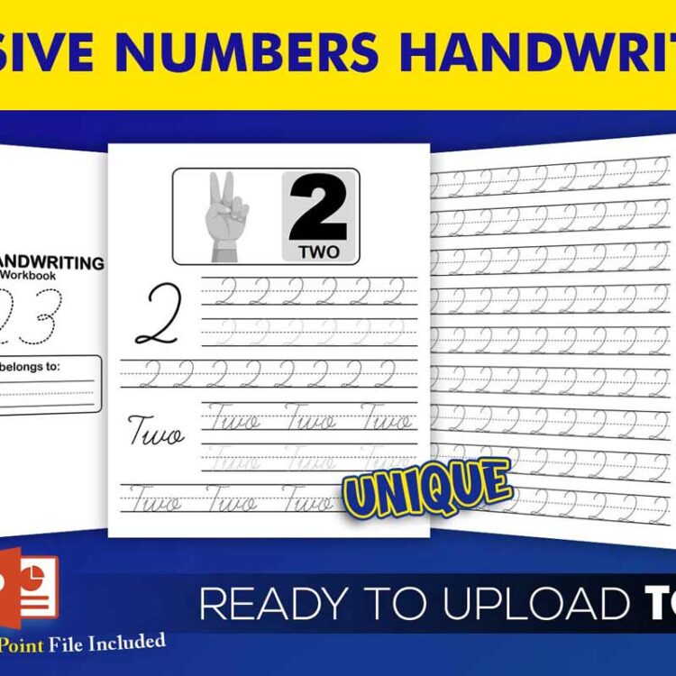 KDP Interiors: Cursive Numbers Handwriting Workbook