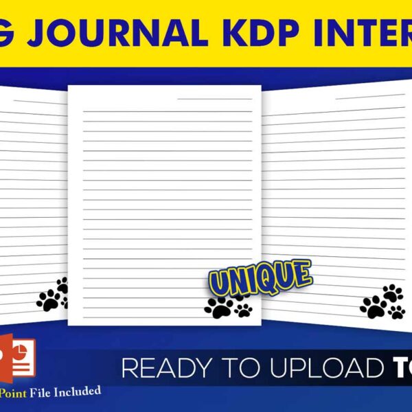 KDP Interiors: Blank Lined Dog Journal 6×9 (freebie)