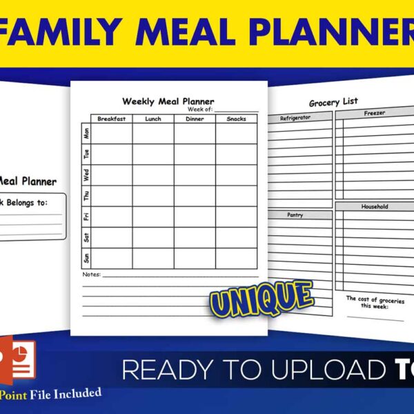 KDP Interiors: Family Weekly Meal Planner