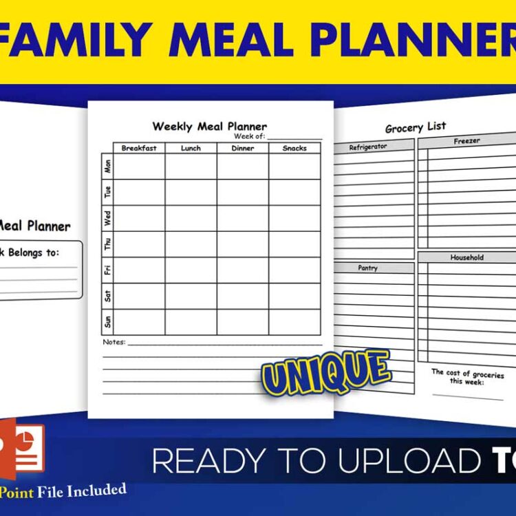 KDP Interiors: Family Weekly Meal Planner