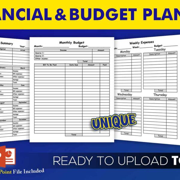 KDP Interiors: Financial Monthly Budget Planner
