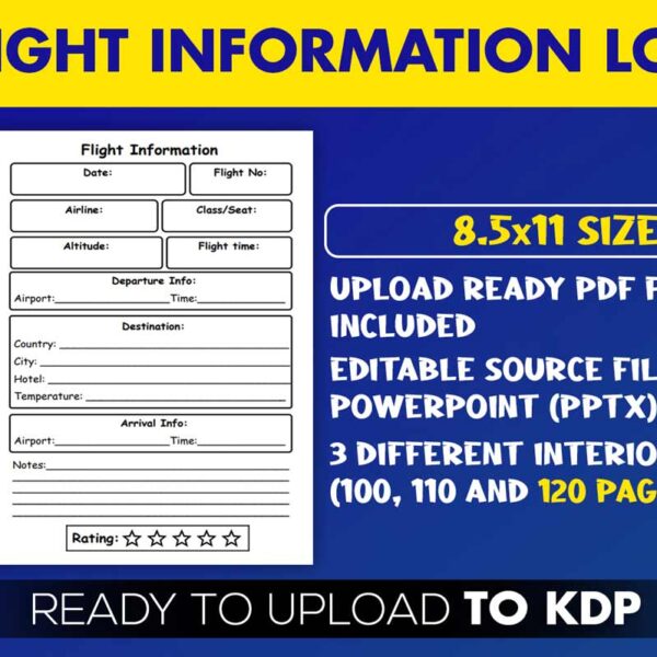 KDP Interiors: Flight Information Log Book