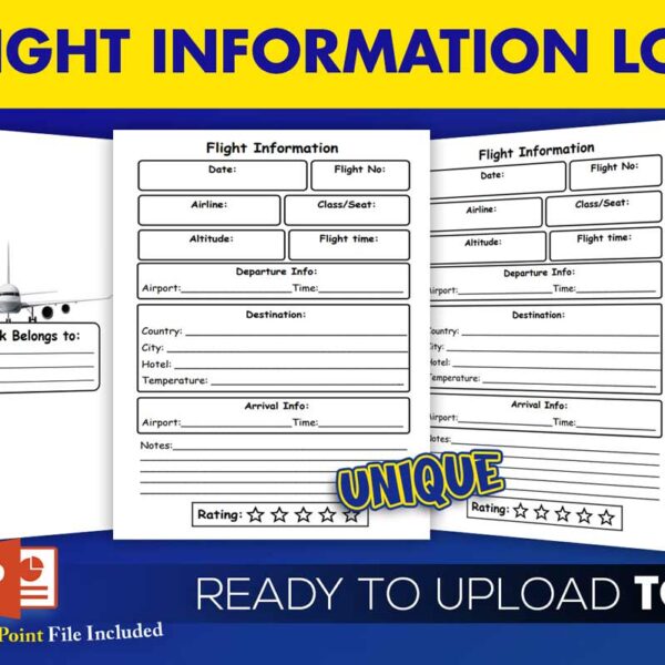 KDP Interiors: Flight Information Log Book