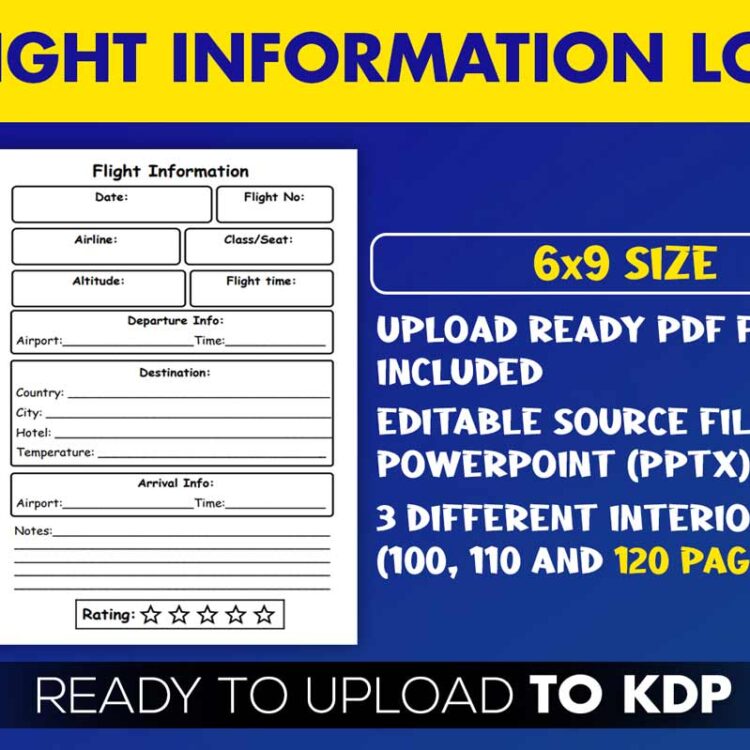 KDP Interiors: Flight Information Log Book