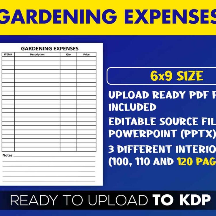 KDP Interiors: Gargening Expenses Record Book