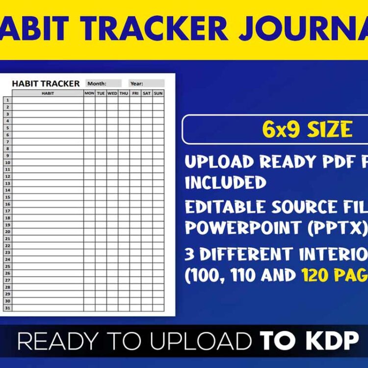 KDP Interiors: Habit Tracker Journal