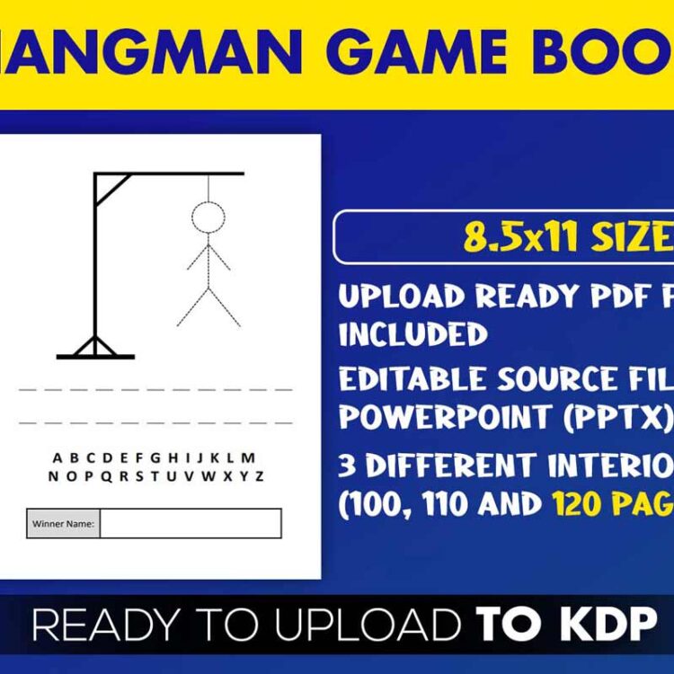 KDP Interiors: Hangman Paper Game Book