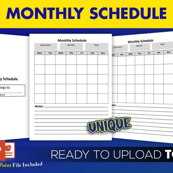 KDP Interiors: Undated Monthly Schedule