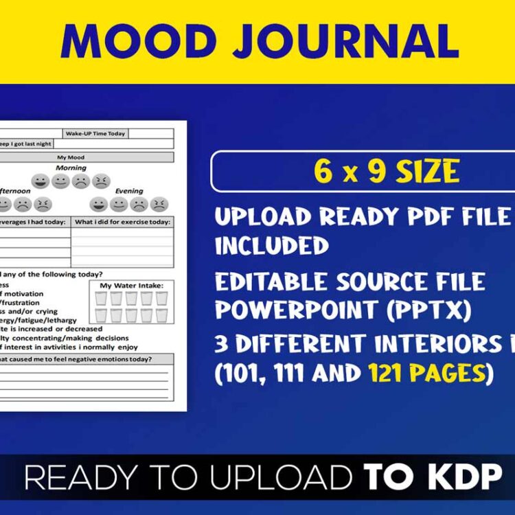 KDP Interiors: Mood Journal Mental Health Tracker
