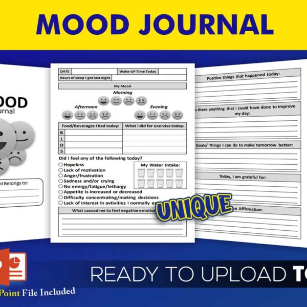 KDP Interiors: Mood Journal Mental Health Tracker