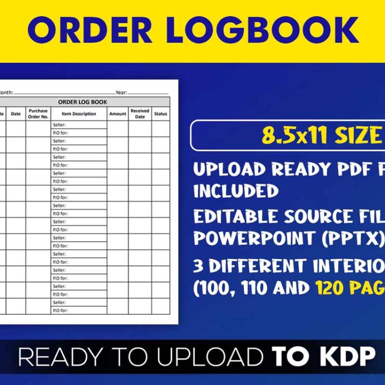 KDP Interiors: Order Log Book