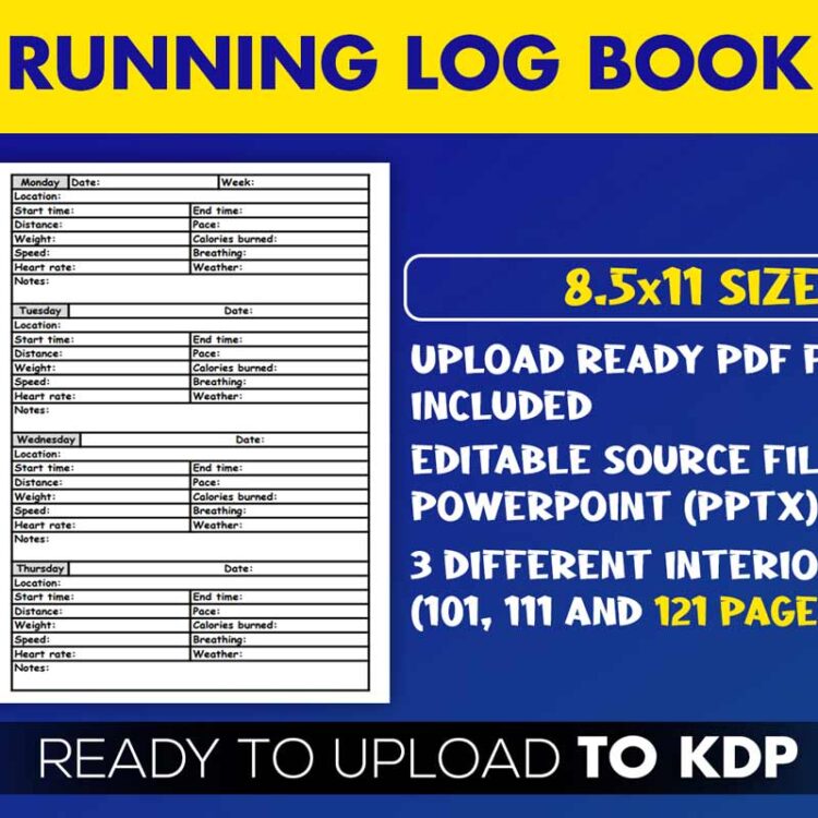 KDP Interiors: Running Log Book Jogging Tracker