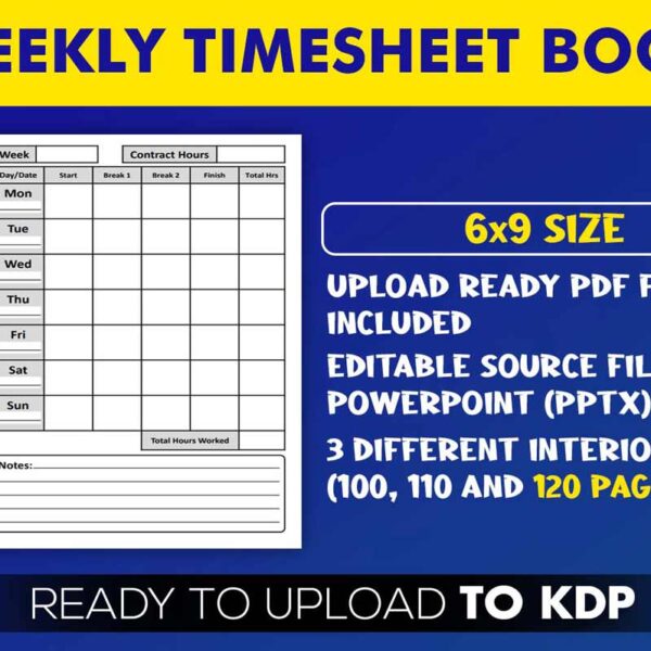 KDP Interiors: Weekly Timesheet Book