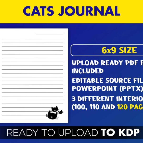 KDP Interiors: Blank Lined Cats Journal 6×9 (freebie)