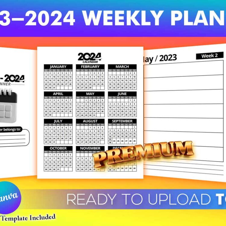 KDP Interiors: 2023-2024 Two Years Planner – Canva Template