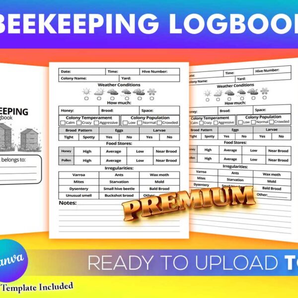 KDP Interiors: Beekeeping Logbook – Canva Template