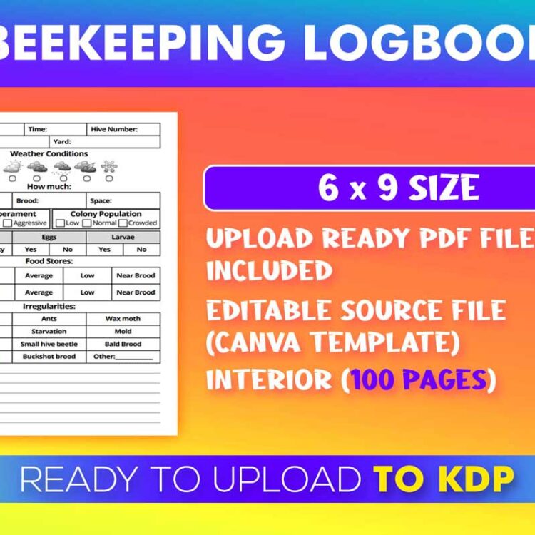 KDP Interiors: Beekeeping Logbook – Canva Template
