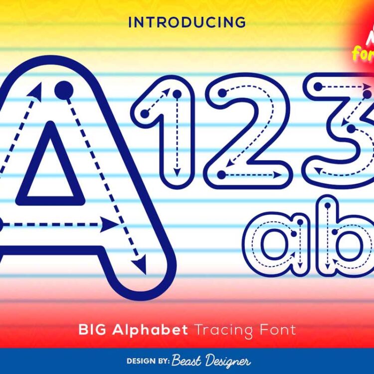 BIG Alphabet Tracing Font | Letter Tracing Font