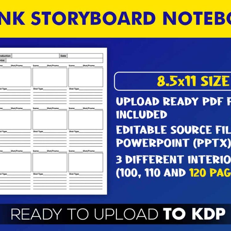 KDP Interiors: Blank Storyboard Notebook