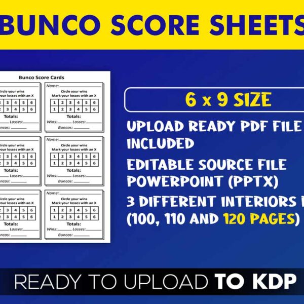 KDP Interiors: Bunco Score Sheet Cards