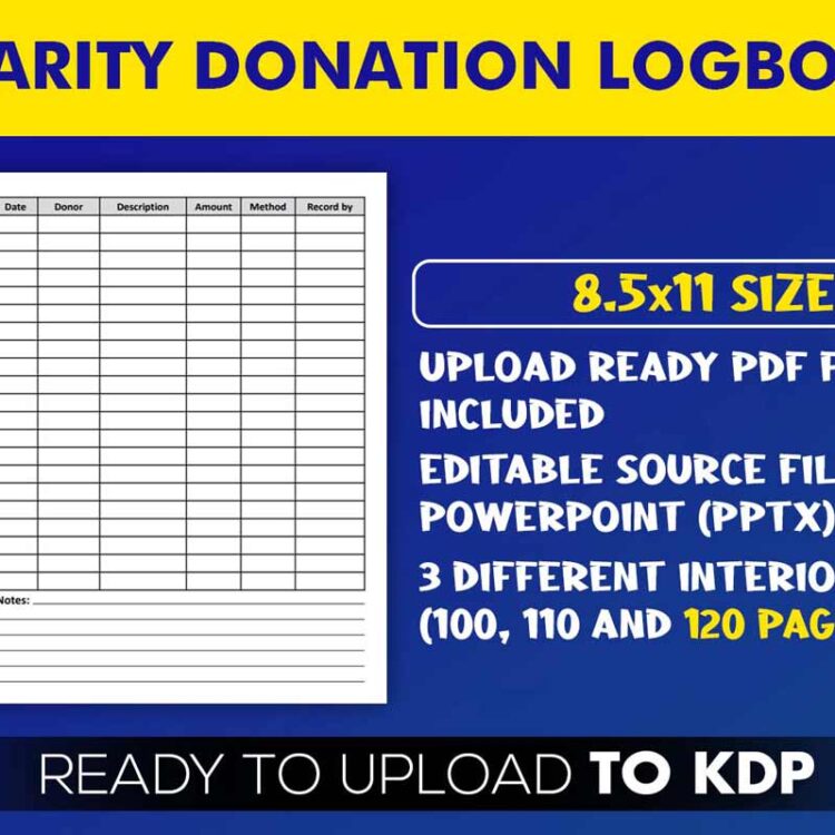 KDP Interiors: Charity Donation Log Book
