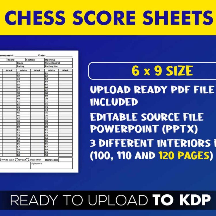 KDP Interiors: Chess Score Sheet