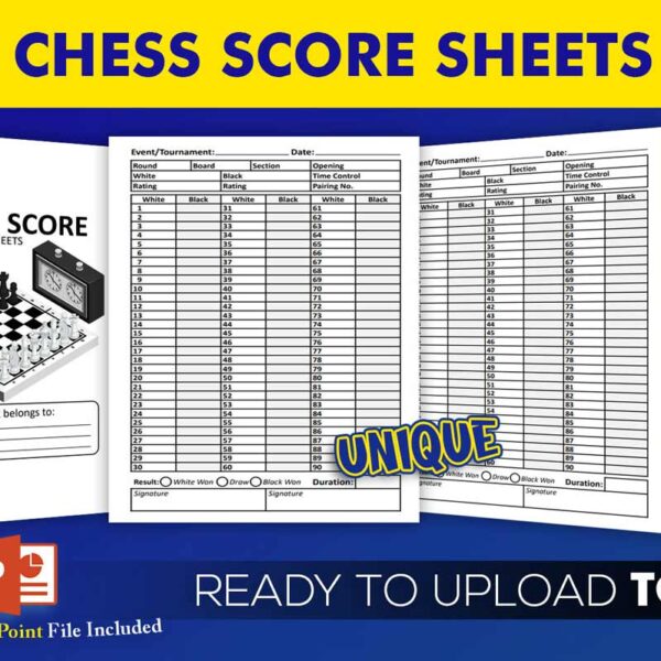 KDP Interiors: Chess Score Sheet