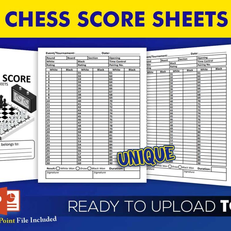 KDP Interiors: Chess Score Sheet