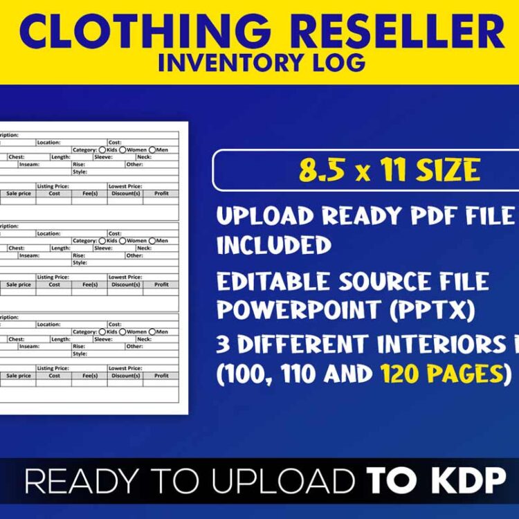 KDP Interiors: Clothing Reseller Inventory Logbook