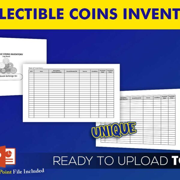 KDP Interiors: Collectible Coins Inventory Log Book