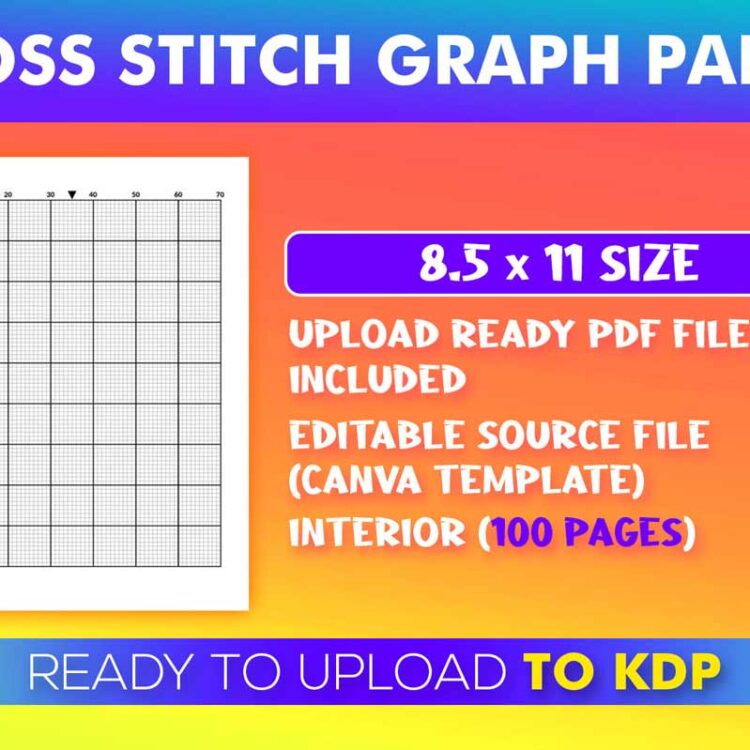 KDP Interiors: Cross Stitch Graph Paper – Canva Template
