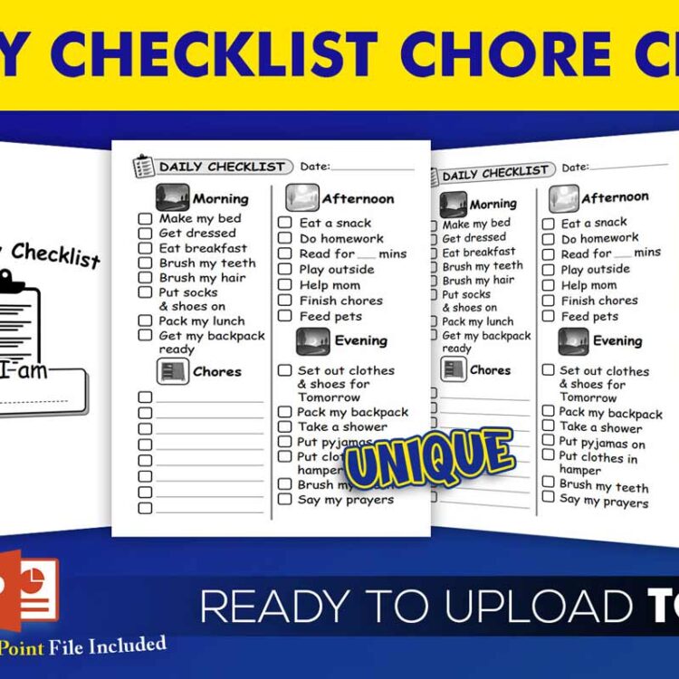 KDP Interiors: Daily Checklist Chore Chart