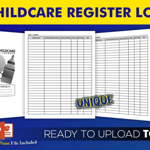 KDP Interiors: Daily Childcare Register Logbook