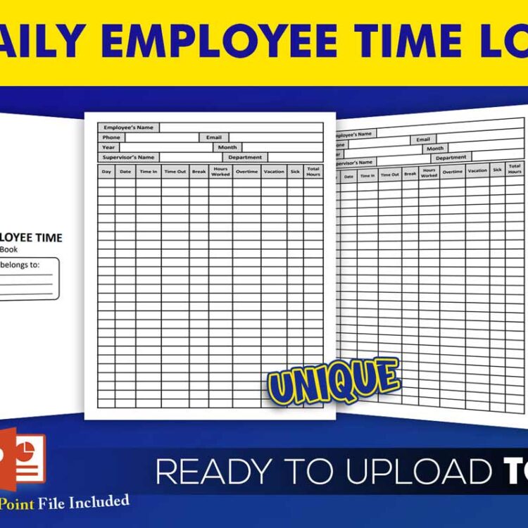 KDP Interiors: Daily Employee Time Logbook