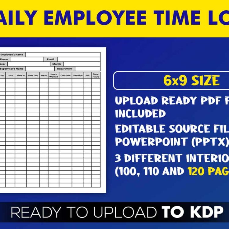 KDP Interiors: Daily Employee Time Logbook