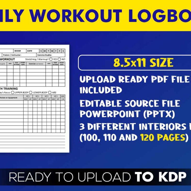 KDP Interiors: Daily Workout Logbook